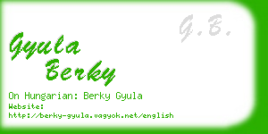 gyula berky business card